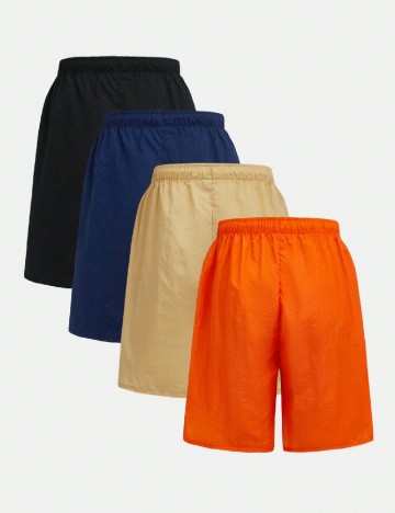 Set Pantaloni scurti 4 perechi Shein Kids, mix culori