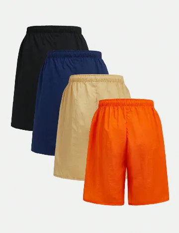 Set Pantaloni scurti 4 perechi Shein Kids, mix culori