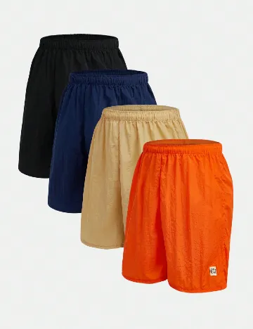 Set Pantaloni scurti 4 perechi Shein Kids, mix culori