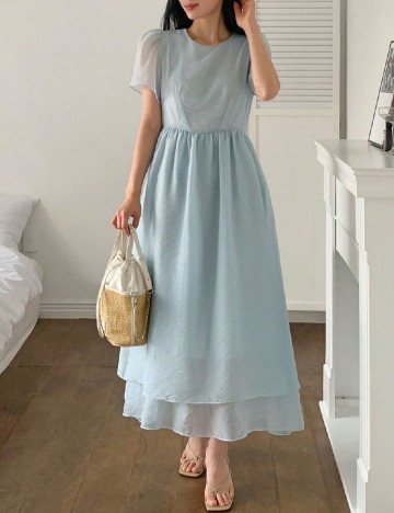 Rochie lunga Dazy, bleu