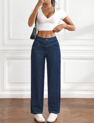 Pantaloni SHEIN, bleumarin