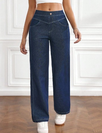 Pantaloni SHEIN, bleumarin