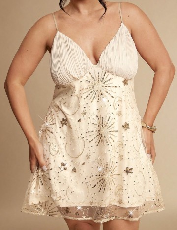 Rochie scurta SHEIN CURVE, crem