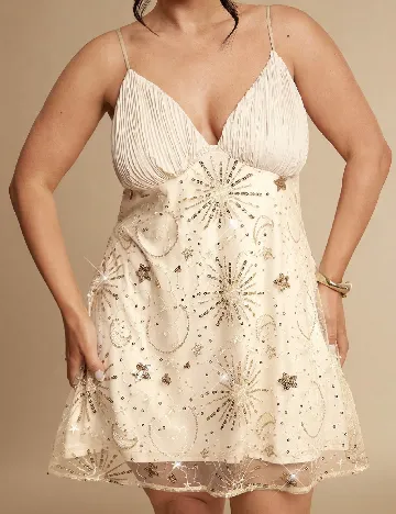 Rochie scurta SHEIN CURVE, crem
