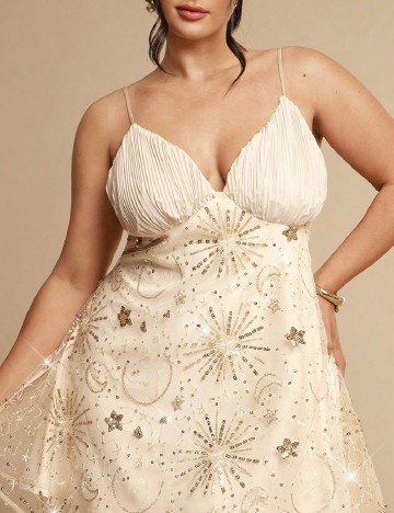 Rochie scurta SHEIN CURVE, crem