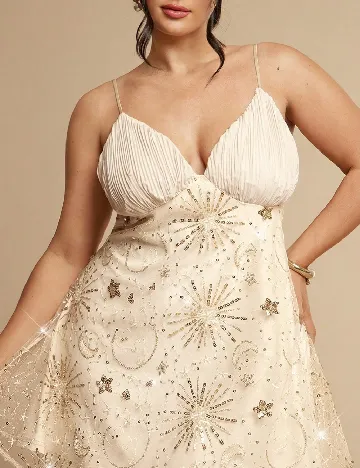 Rochie scurta SHEIN CURVE, crem