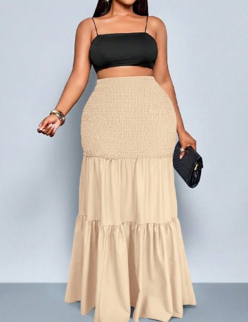 Fusta SHEIN CURVE, crem