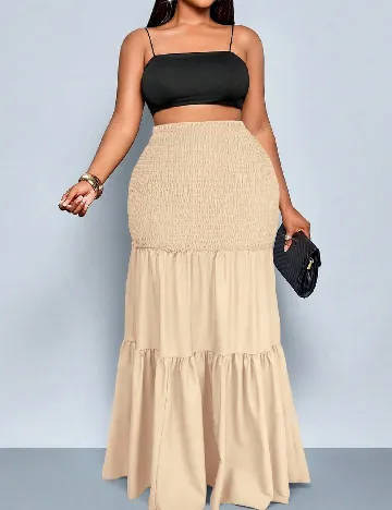 Fusta SHEIN CURVE, crem