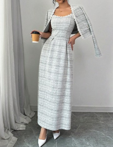 Set Rochie si Cardigan SHEIN, gri
