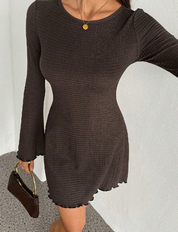 Rochie scurta SHEIN CURVE, maro inchis