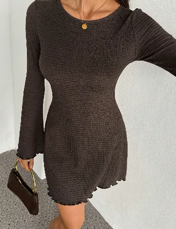 Rochie scurta SHEIN CURVE, maro inchis