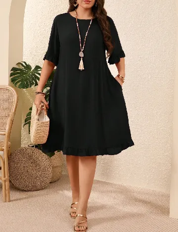 Rochie scurta Emery Rose Curve, negru