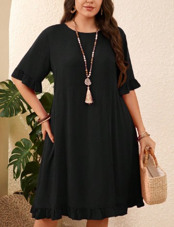 Rochie scurta Emery Rose Curve, negru
