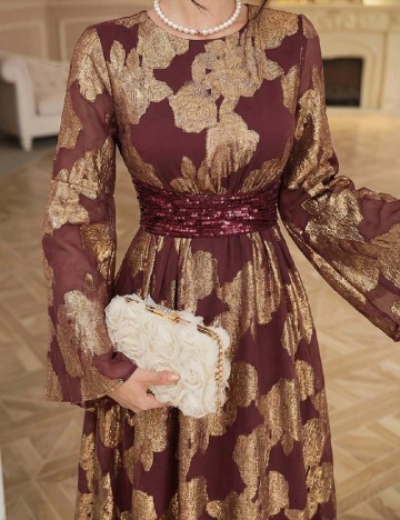 Rochie lunga Dazy, pruna