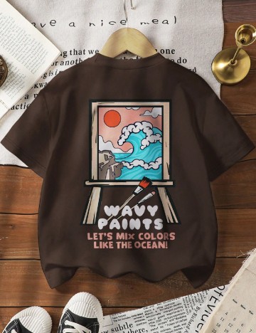 Tricou Shein Kids, maro
