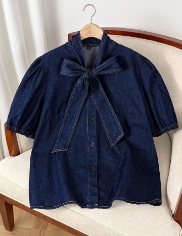 Camasa SHEIN CURVE, bleumarin