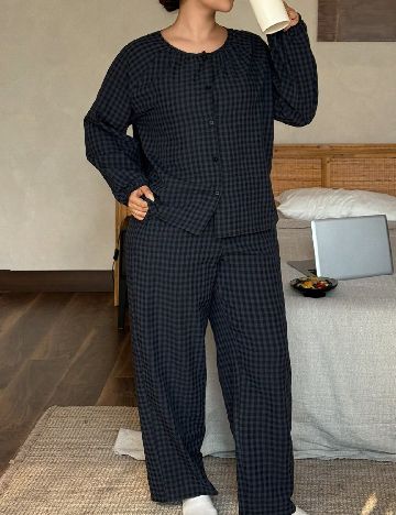 Pijama Dazy Plus Size, bleumarin