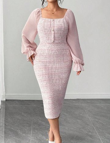 Rochie medie SHEIN CURVE, roz