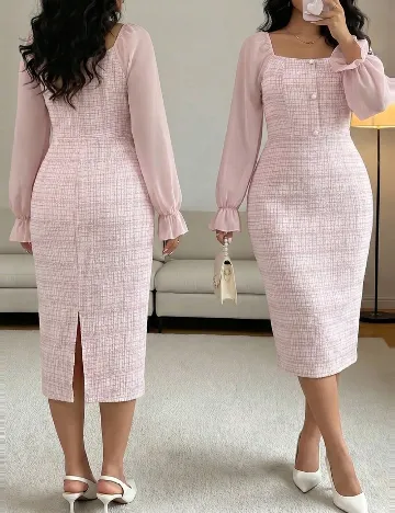Rochie medie SHEIN CURVE, roz
