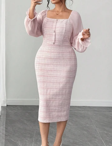 Rochie medie SHEIN CURVE, roz