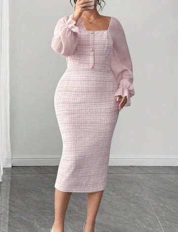 Rochie medie SHEIN CURVE, roz