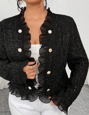 Blazer SHEIN CURVE, negru
