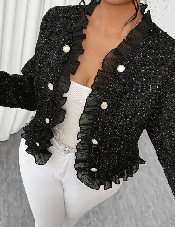 Blazer SHEIN CURVE, negru