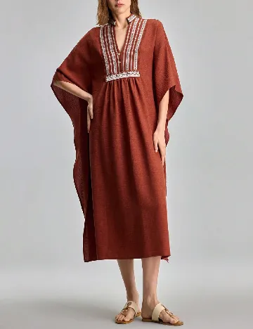 Rochie medie Ontre, caramiziu