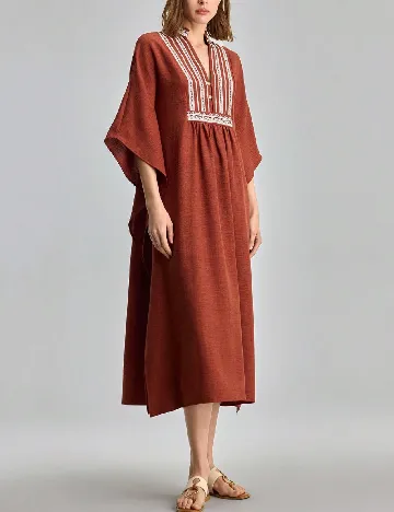 Rochie medie Ontre, caramiziu