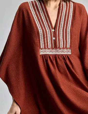 Rochie medie Ontre, caramiziu