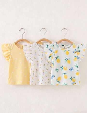 Set Tricou 2 bucati Shein Kids, mix culori