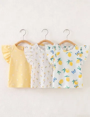 Set Tricou 2 bucati Shein Kids, mix culori