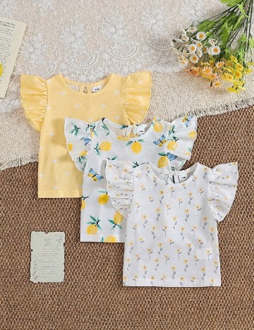 Set Tricou 2 bucati Shein Kids, mix culori