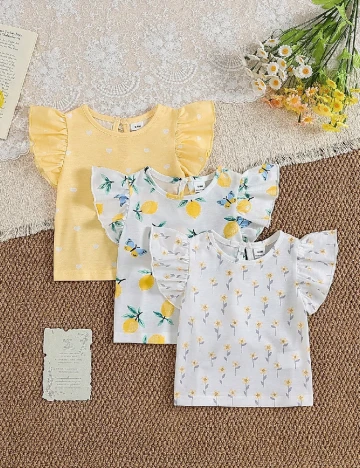 Set Tricou 2 bucati Shein Kids, mix culori