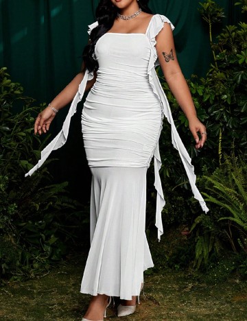 Rochie lunga SHEIN CURVE, alb