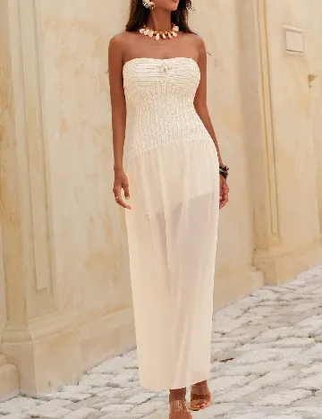 Rochie medie SHEIN, ecru