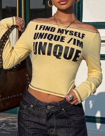 Top SHEIN, galben