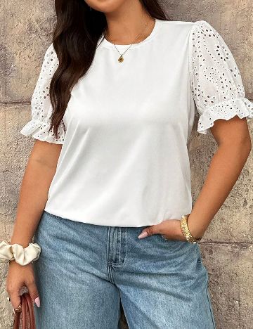 Bluza SHEIN CURVE, alb