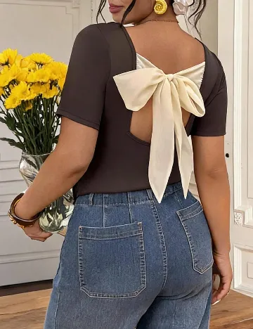 Top SHEIN CURVE, maro inchis