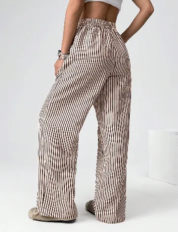 Pantaloni SHEIN, crem/maro