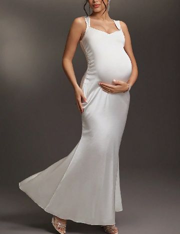 Rochie lunga SHEIN Maternity, alb