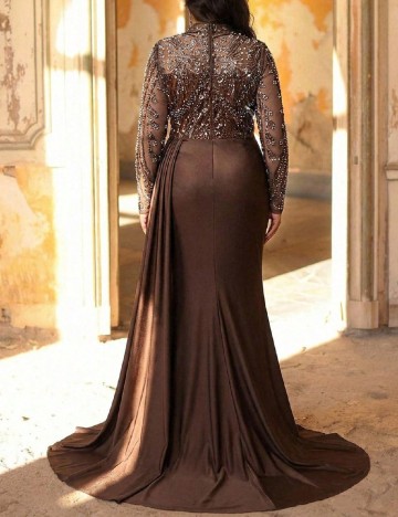 Rochie lunga SHEIN CURVE, maro