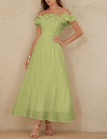 Rochie lunga Aveloria, verde