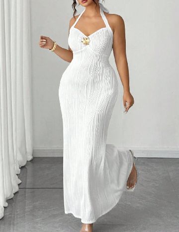 Rochie lunga SHEIN CURVE, alb