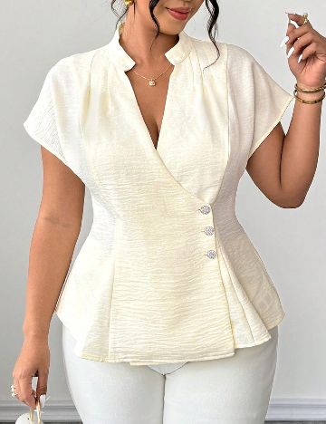 Bluza SHEIN CURVE, ecru