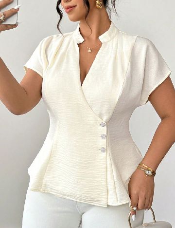 Bluza SHEIN CURVE, ecru