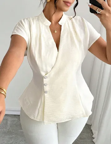 Bluza SHEIN CURVE, ecru