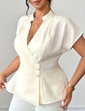 Bluza SHEIN CURVE, ecru