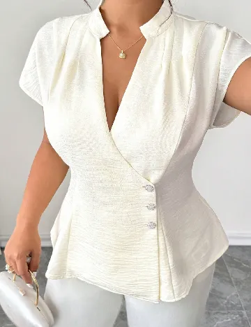 Bluza SHEIN CURVE, ecru