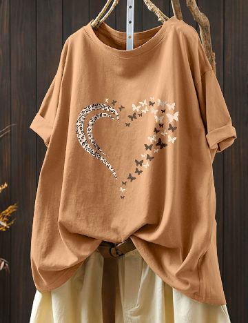Tricou SHEIN CURVE, maro